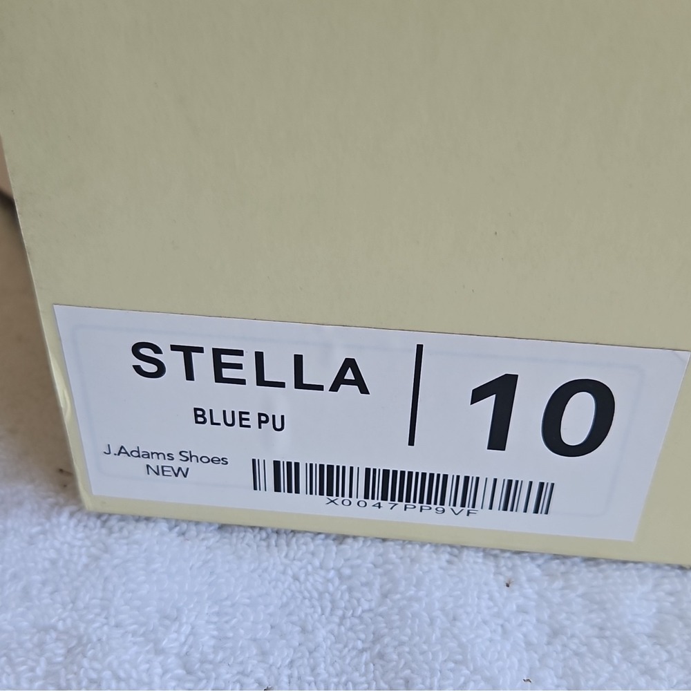 J. Adams Blue PU Strappy Stiletto Heel Open Toe Zip Closure Women's Size 10 - Picture 9 of 9